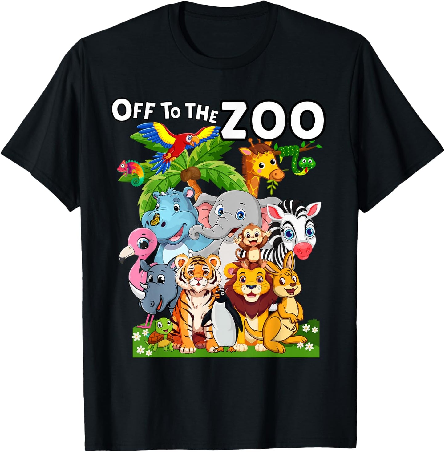 15 Animals Wildlife Birthday Party Safari Off To The Zoo T-Shirt - T-Shirt | Black