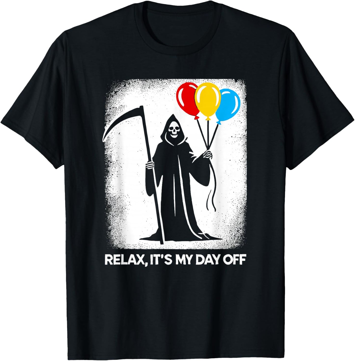 Grim Reaper Day Off Funny Halloween Funny Grim Reaper T-Shirt - T-Shirt | Black