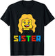 Unique Family Sister Master Builder Building Bricks Blocks T-Shirt - T-Shirt | Black