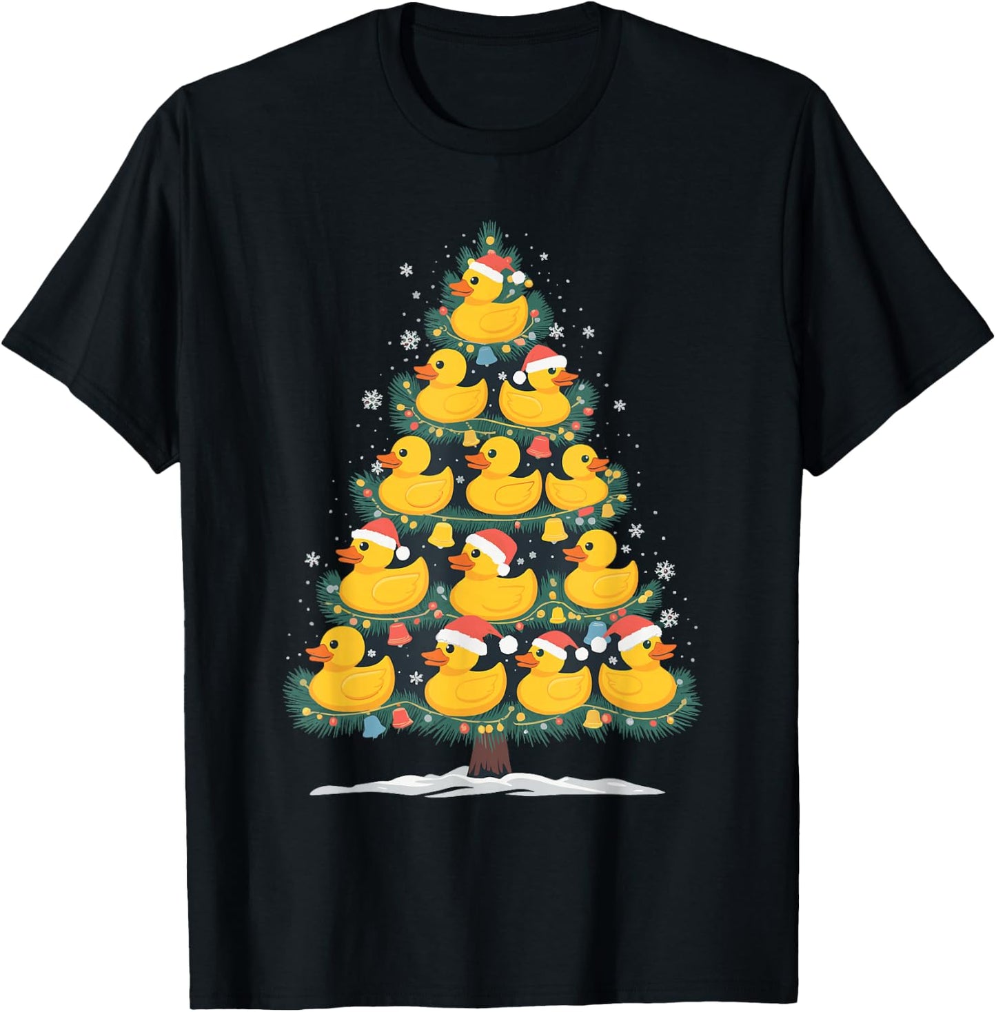 Rubber Duck Christmas Tree T-Shirt - T-Shirt | Black