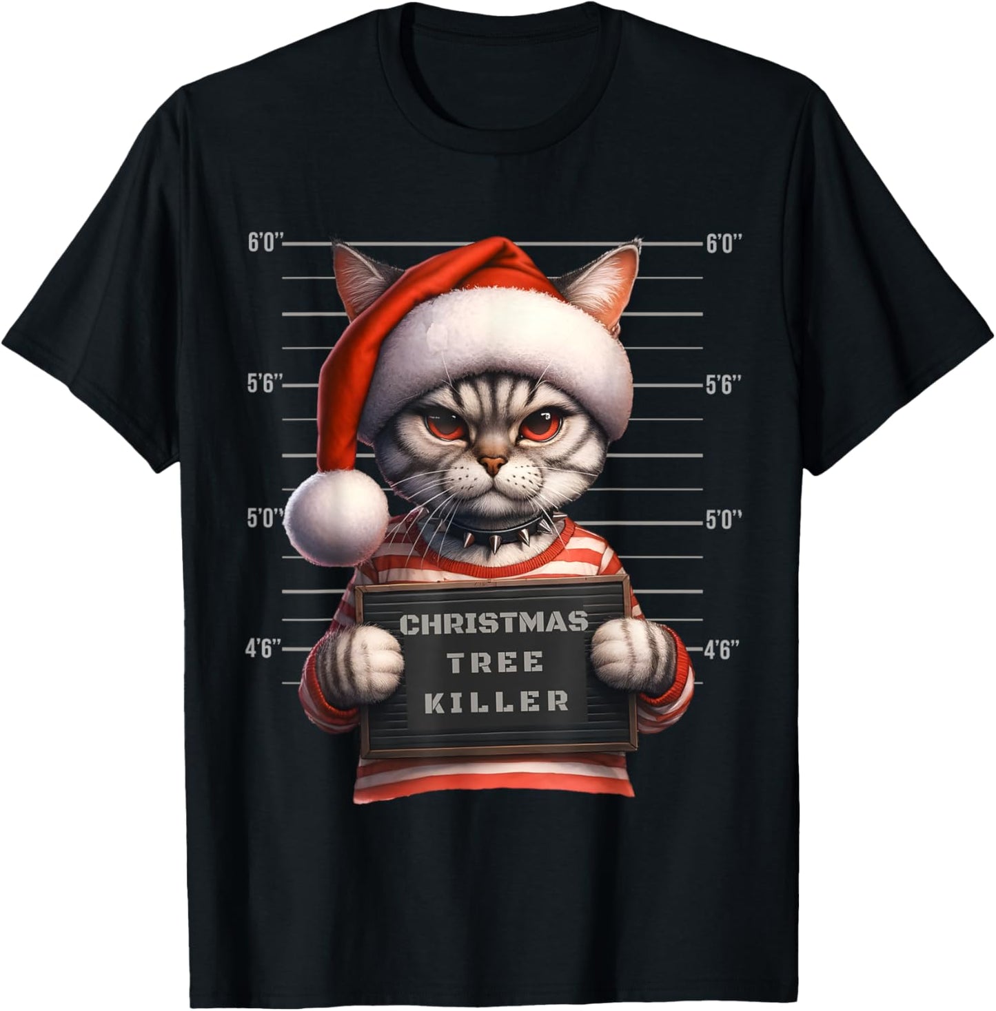 Christmas Cat Mugshot - Christmas Tree Killer Women T-Shirt - T-Shirt | Black