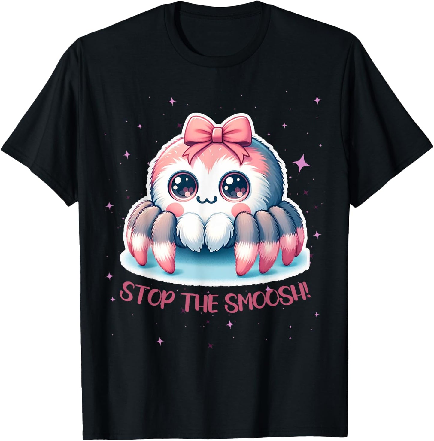 Jumping Spider Stop the Smoosh Cute Humorous T-Shirt - T-Shirt | Black