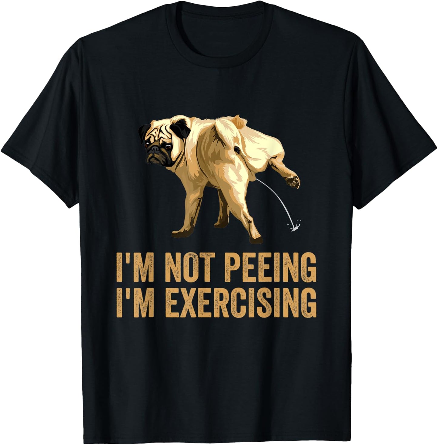 Peeing dog i'm not peeing, I'm exercising peeing dog statue Women Kids T-Shirt - T-Shirt | Black
