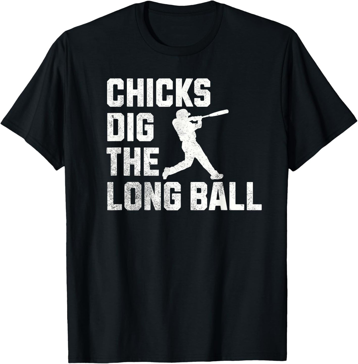 Funny BaseBall Chicks Dig The Long Ball T-Shirt - T-Shirt | Black
