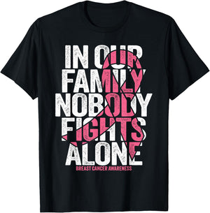 Breast Cancer Family Support Pink Breast Cancer Awareness T-Shirt - T-Shirt | Black