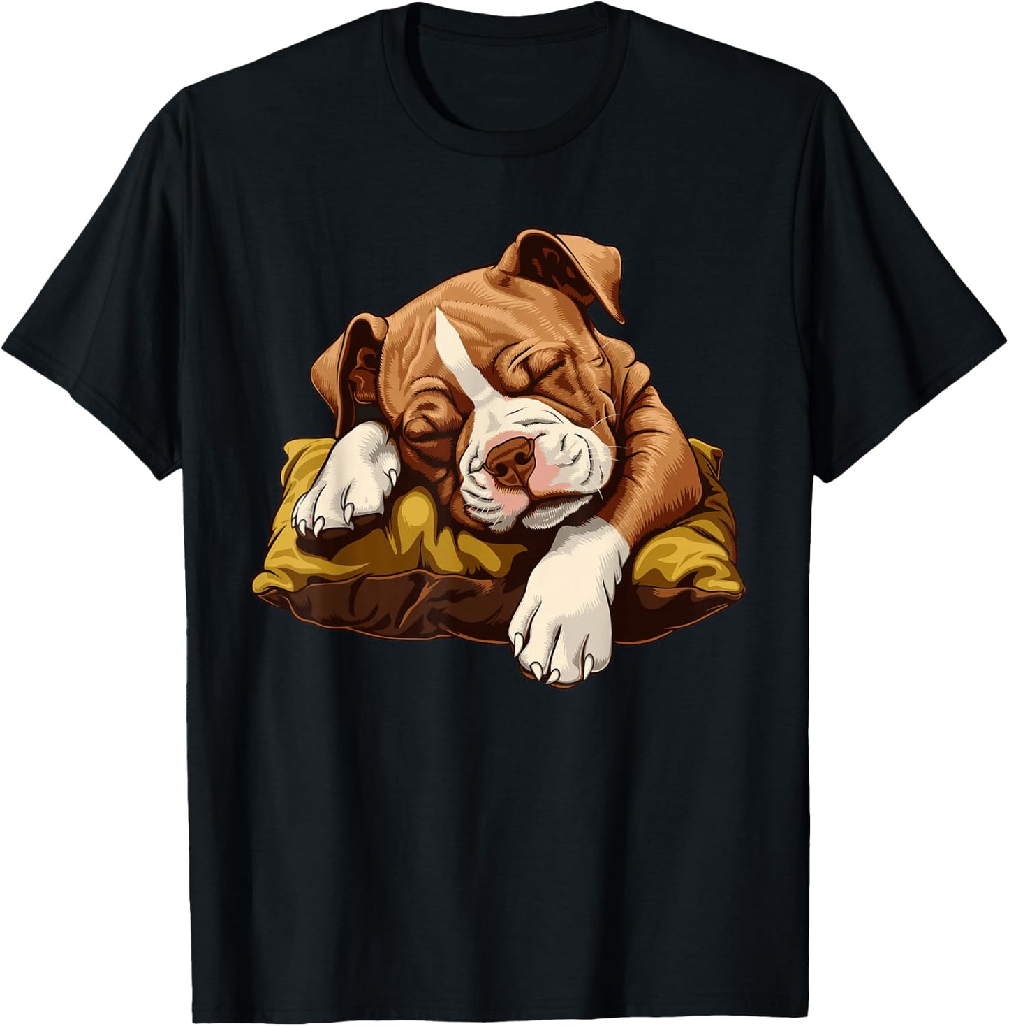 Sleeping American Staffordshire Terrier Puppy T-Shirt - T-Shirt | Black
