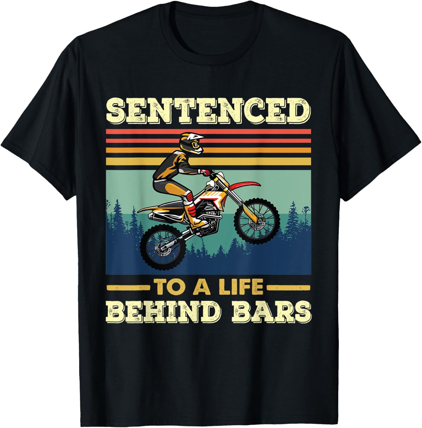 Sentenced to a life behind bars Motocross Life T-Shirt - T-Shirt | Black