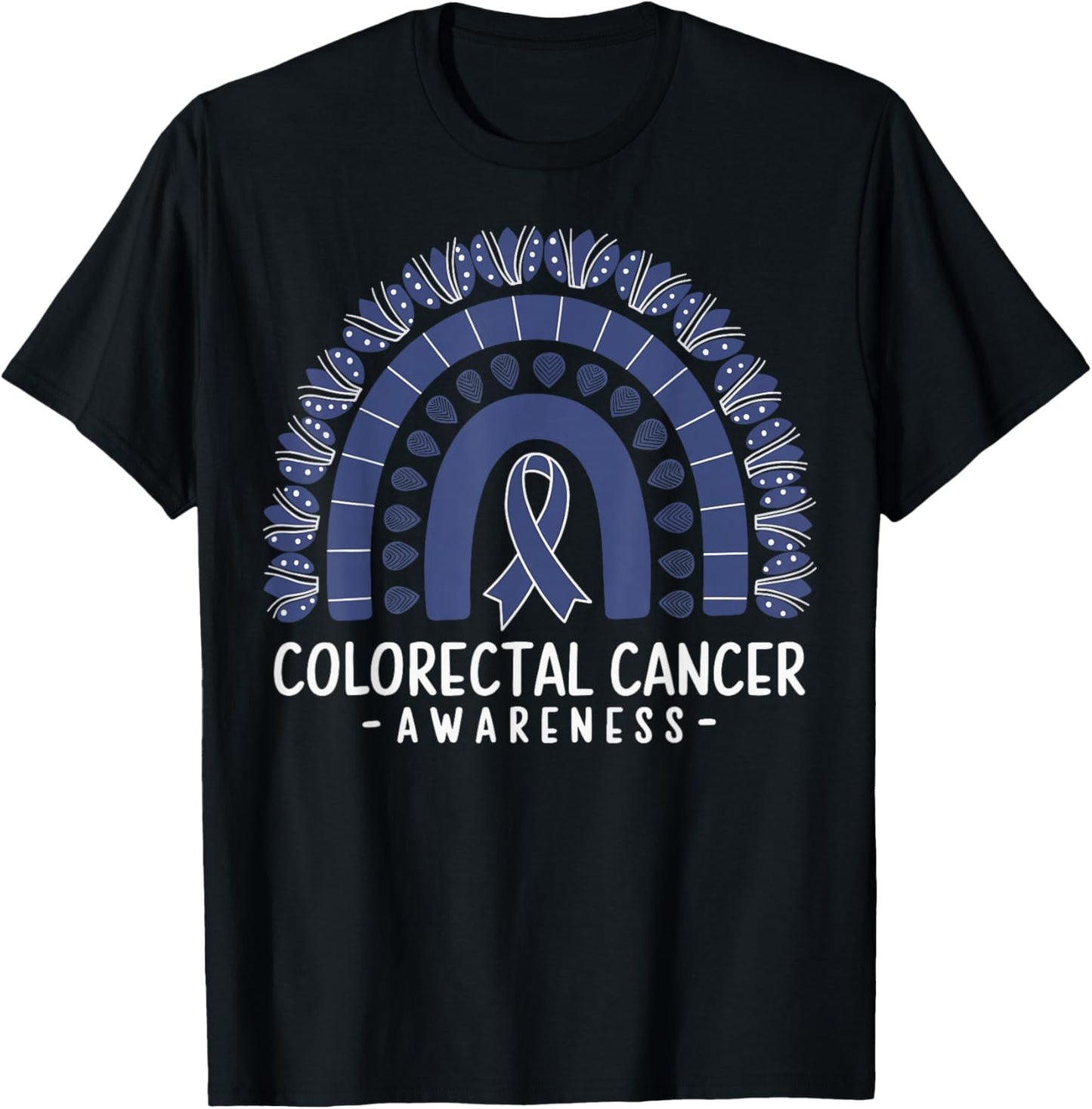 Colorectal Cancer Awareness Blue Ribbon T-Shirt - T-Shirt | Black