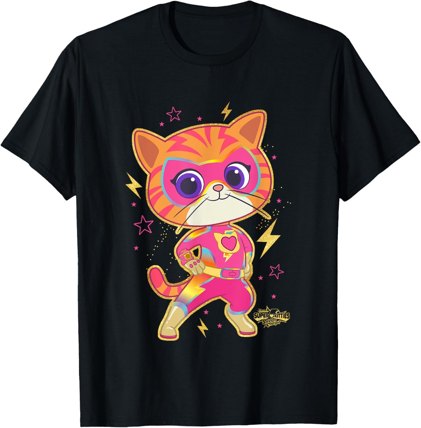 Disney SuperKitties: Su-Purr Charged Ginny Heroic Poster T-Shirt - T-Shirt | Black