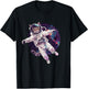 Funny Cat Astronaut in Space T-Shirt - T-Shirt | Black
