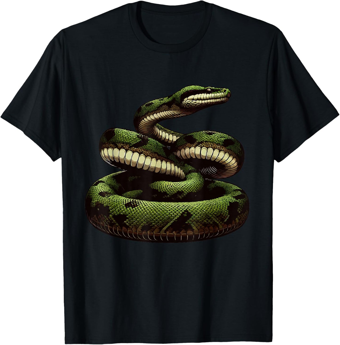 Rainforest Anaconda snake women boys girls kids T-Shirt - T-Shirt | Black