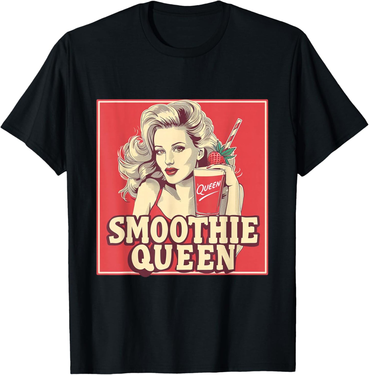 Smoothie Queen Healthy Fitness Foodie Vegan Vegetarian T-Shirt - T-Shirt | Black