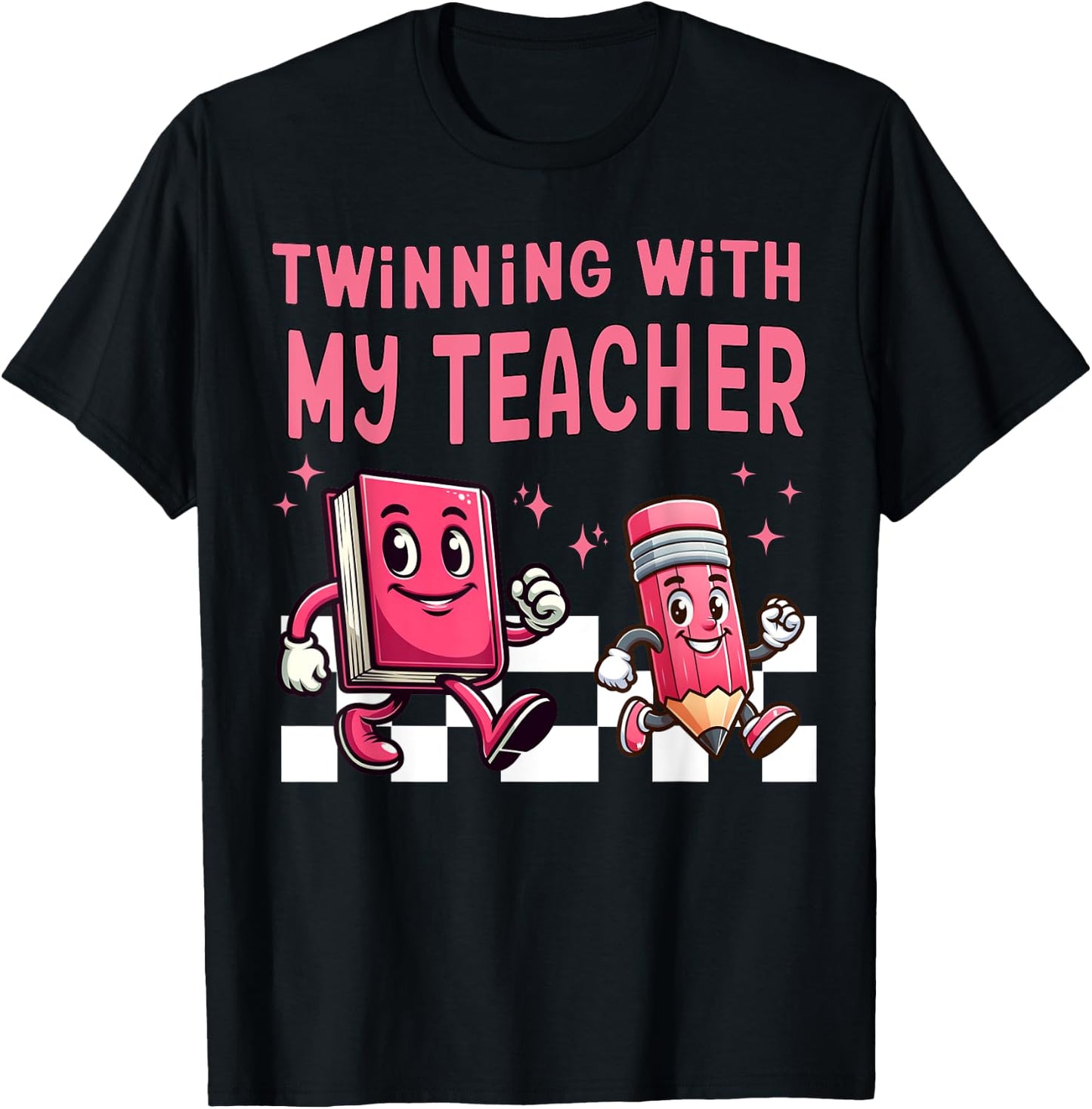 Twinning With My Teacher Para Matching Paraprofessional 70s Men Women T-Shirt - T-Shirt | Black