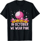 In October We Wear Pink Breast Cancer Pumpkin Cowgirl Wester T-Shirt - T-Shirt | Black