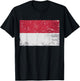 Vintage Flag Of Indonesia Distressed Proud Indonesian Pride T-Shirt - T-Shirt | Black