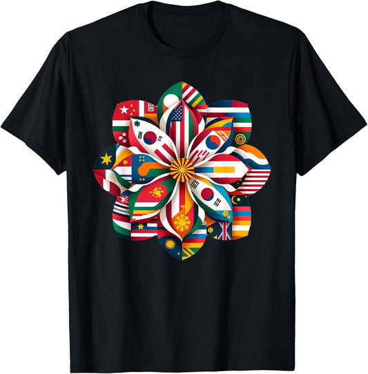 Asian American and Pacific Islander Heritage Lotus Flower T-Shirt - T-Shirt | Black