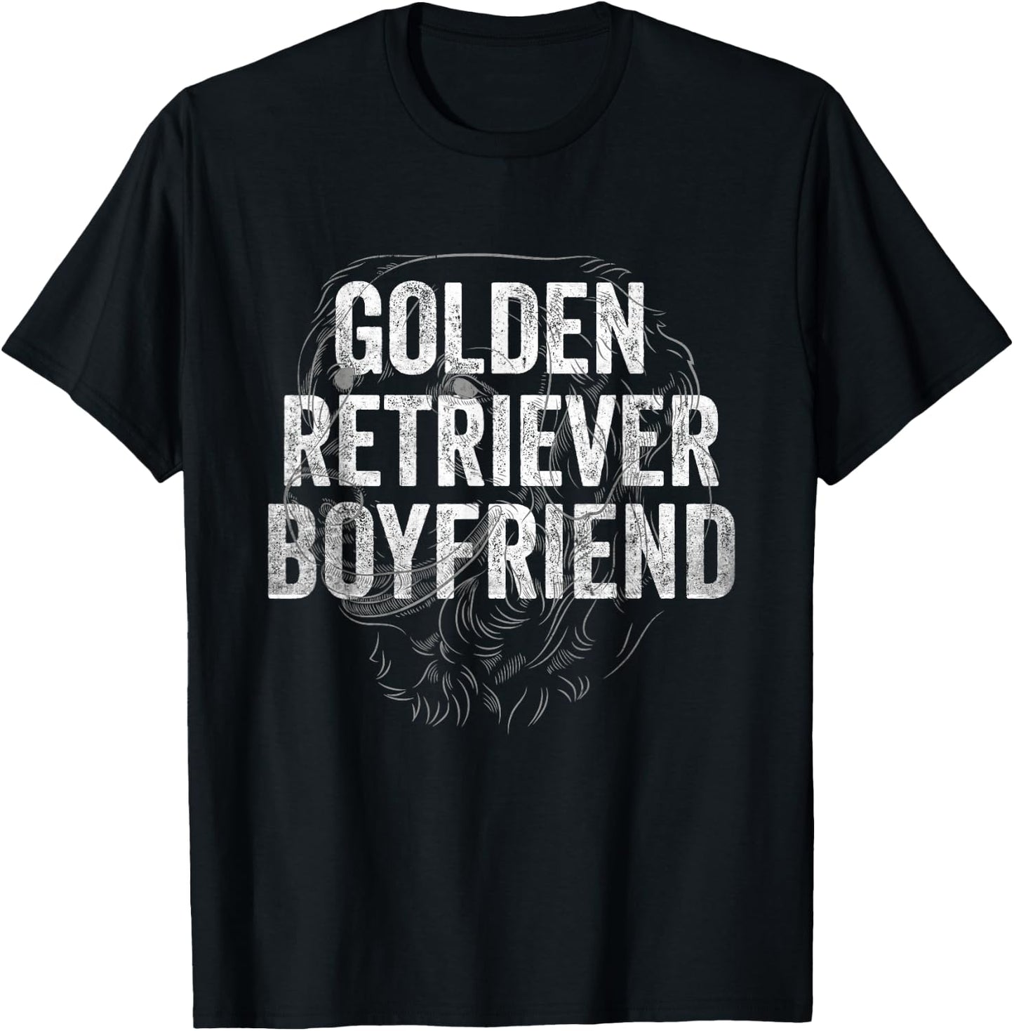 golden retriever boyfriend Men Women vintage T-Shirt - T-Shirt | Black