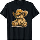 Happy Teddy Bear with Cowboy Hat Costume T-Shirt - T-Shirt | Black