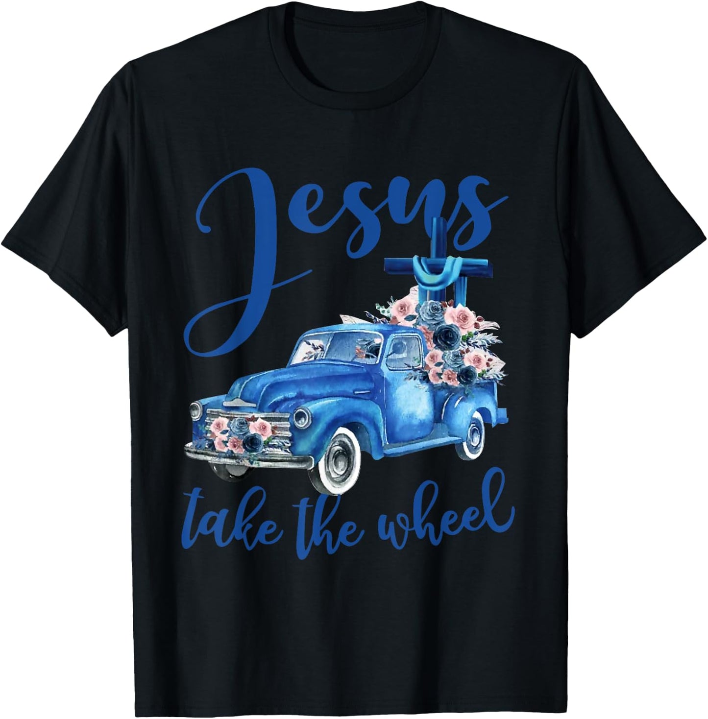 Jesus take the wheel Trucker Christian Religious T-Shirt - T-Shirt | Black