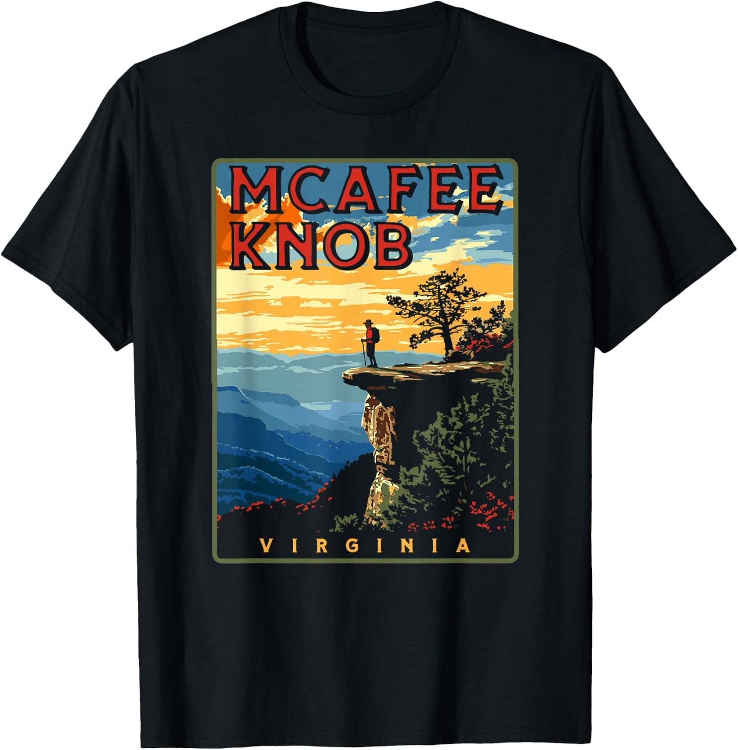 McAfee Knob Roanoke Virginia Appalachian Trail T-Shirt - T-Shirt | Black