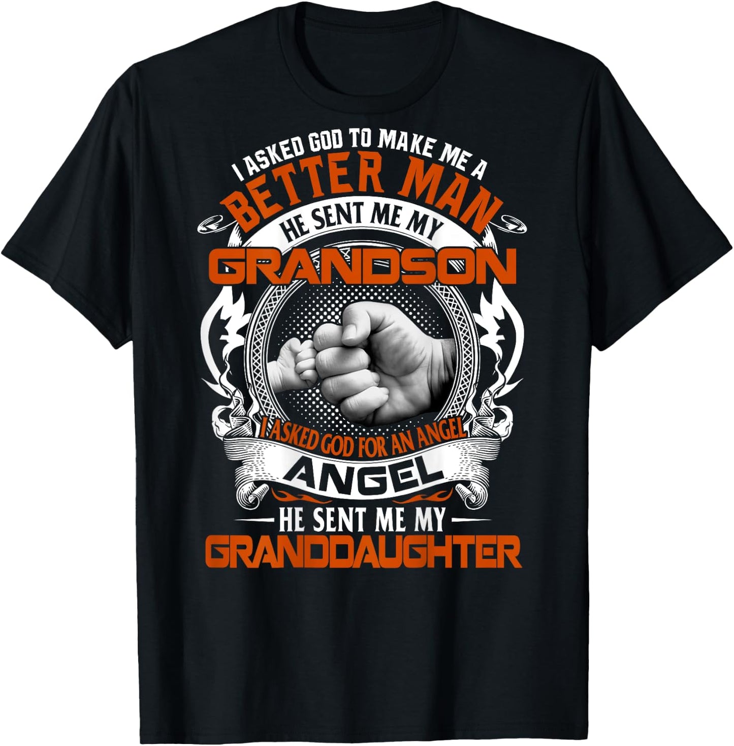 Grandpa Grandson Granddaughter Better Man Father's Day T-Shirt - T-Shirt | Black
