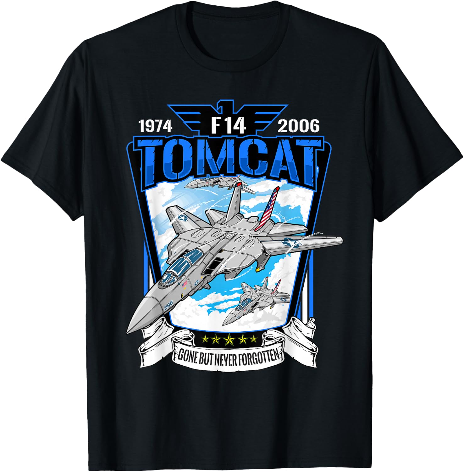 Military F14 Cat Fighter Jet for Airshow Avgeeks T-Shirt - T-Shirt | Black