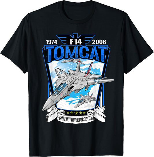 Military F14 Cat Fighter Jet for Airshow Avgeeks T-Shirt - T-Shirt | Black