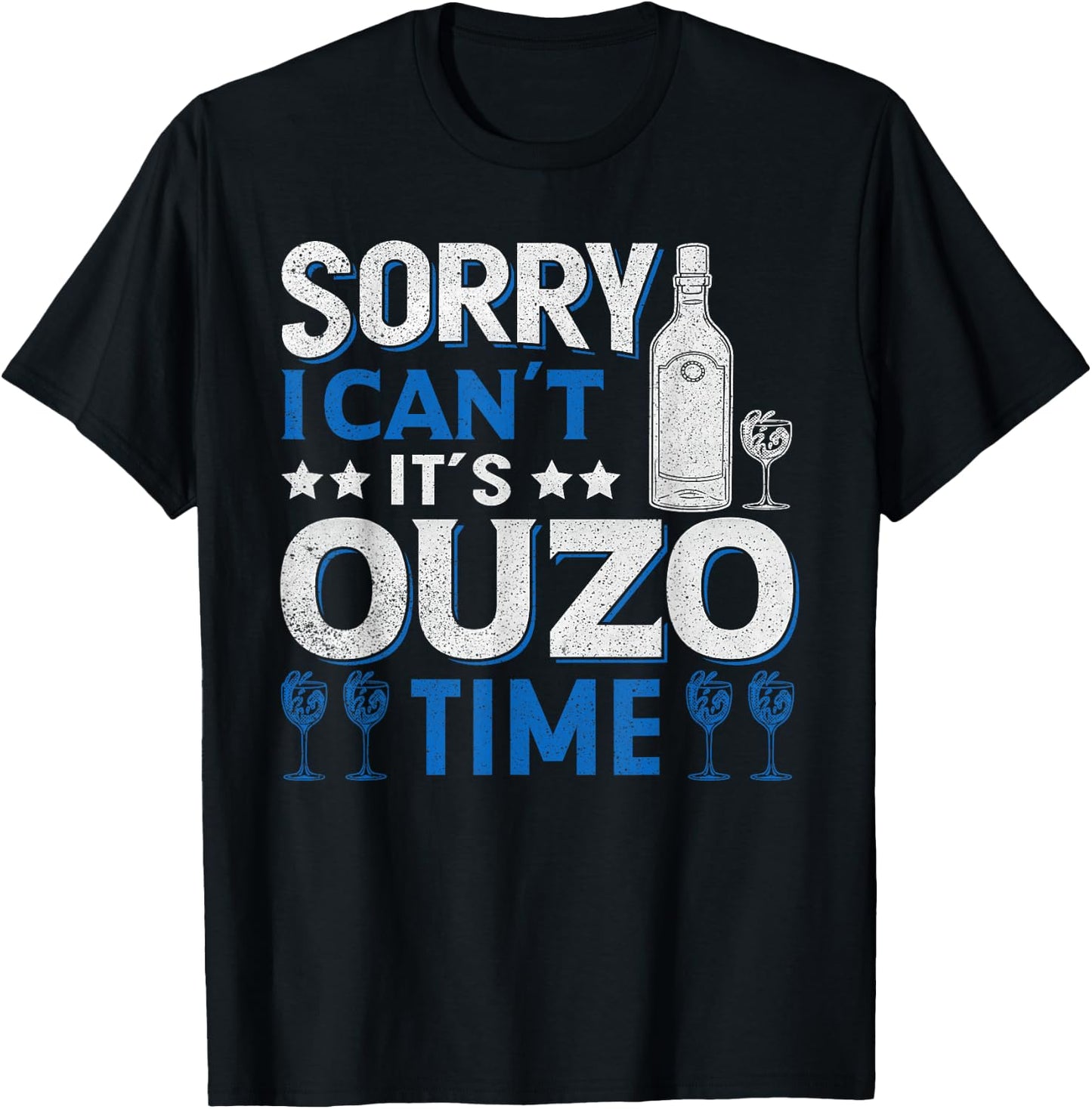 Greek Ouzo Liquor Greek Beer Ouzo Lover Ouzo Drink T-Shirt - T-Shirt | Black
