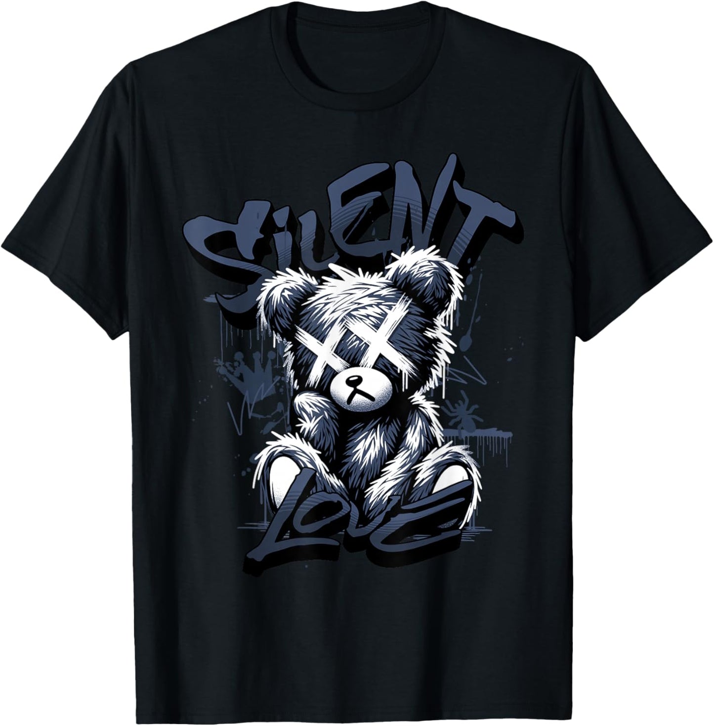 Silent Love Low Diffused Blue 11s Matching Women T-Shirt - T-Shirt | Black