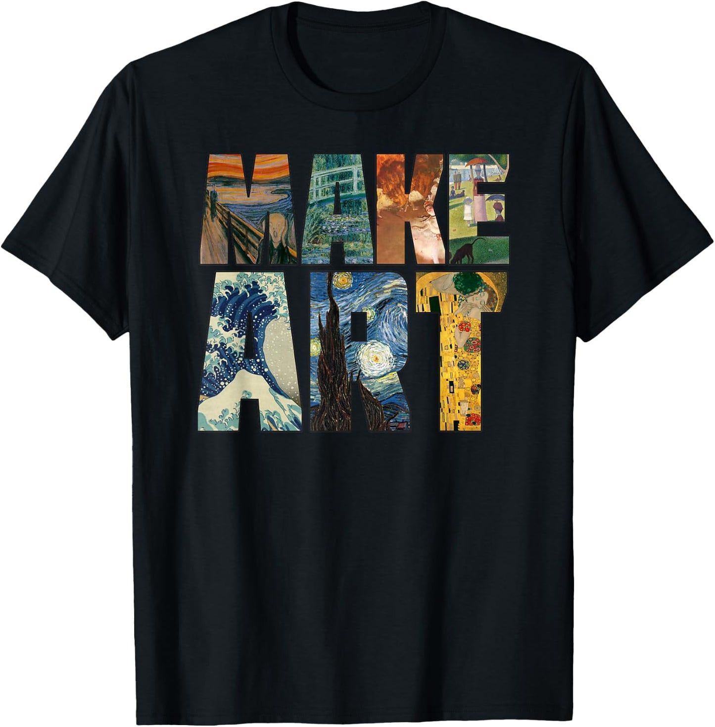 Make Art | Funny Artist Artistic Humor Painting Cool T-Shirt - T-Shirt | Black