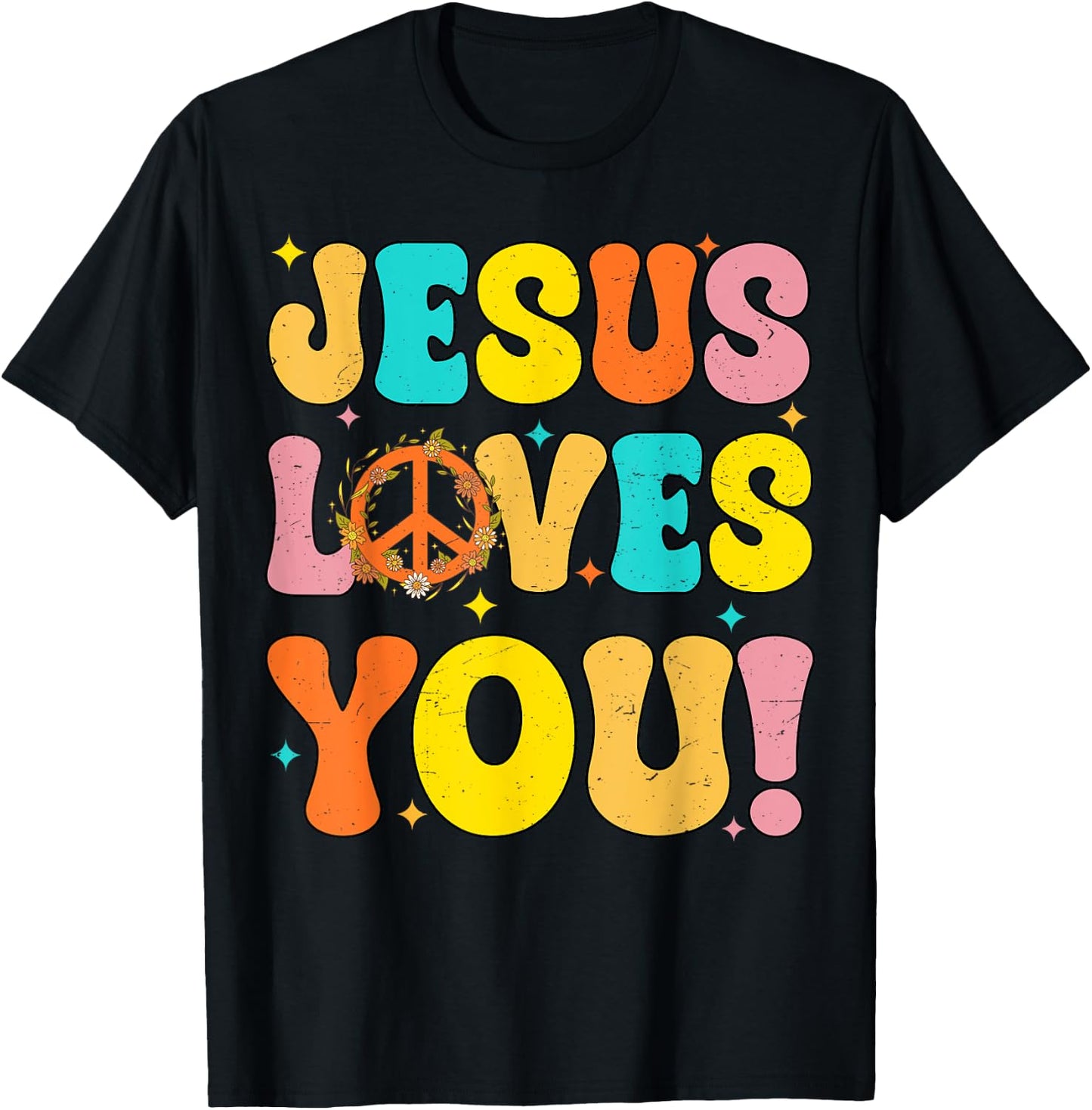 Jesus Loves You Christian Toddler Girls Boys Kids T-Shirt - T-Shirt | Black