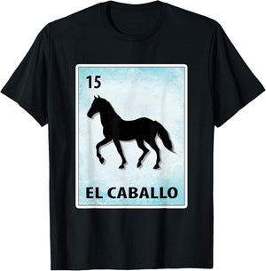 El Caballo Mexican Horse Cards T-Shirt - T-Shirt | Black