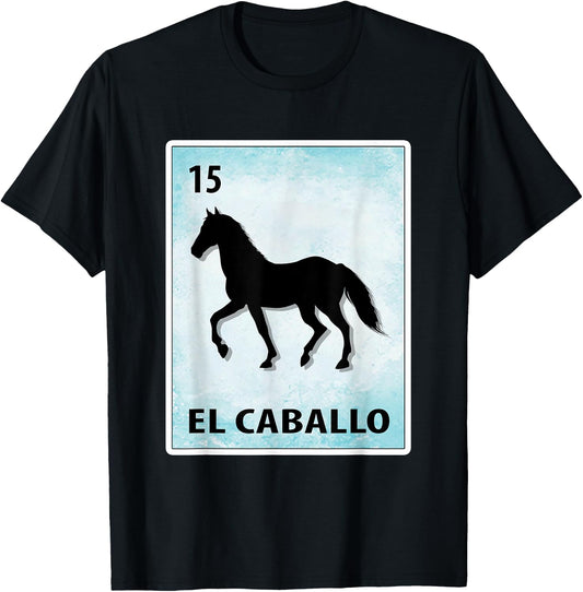 El Caballo Mexican Horse Cards T-Shirt - T-Shirt | Black