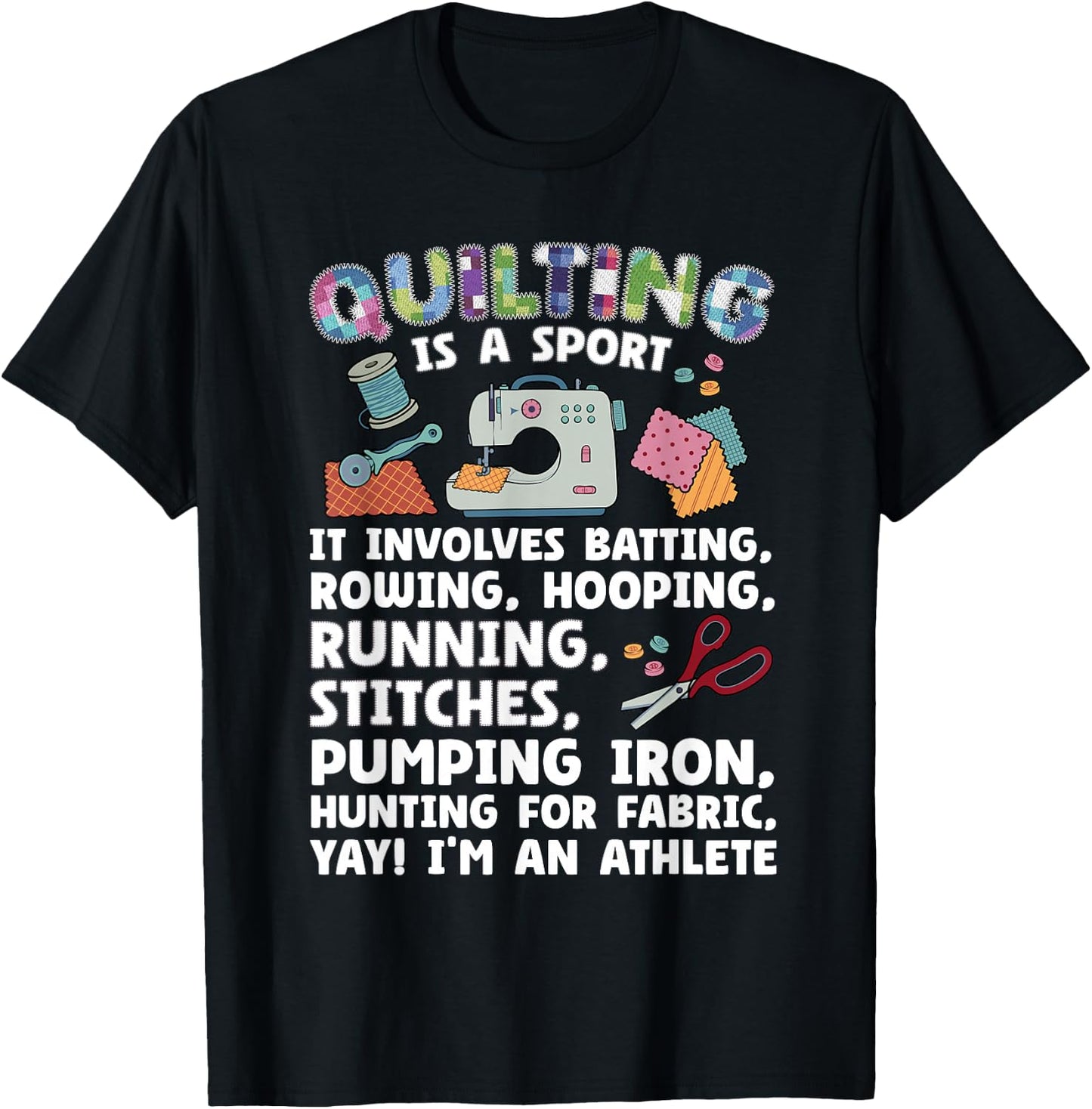 Funny Quilting Art Women Quilt Lover Sewing Quilter T-Shirt - T-Shirt | Black