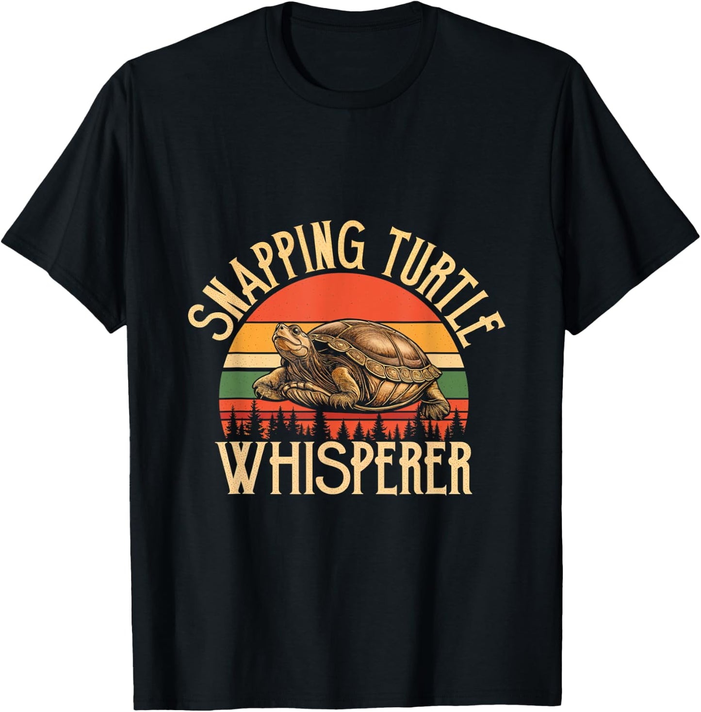 Snapping Turtle Whisperer Turtle Lover Reptile Nature T-Shirt - T-Shirt | Black