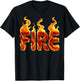 Couple Matching FIRE and ICE Halloween Party Lazy Costume T-Shirt - T-Shirt | Black