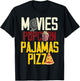 Snack Lover Gift Women Girls Movie Pizza Pajama Popcorn T-Shirt - T-Shirt | Black