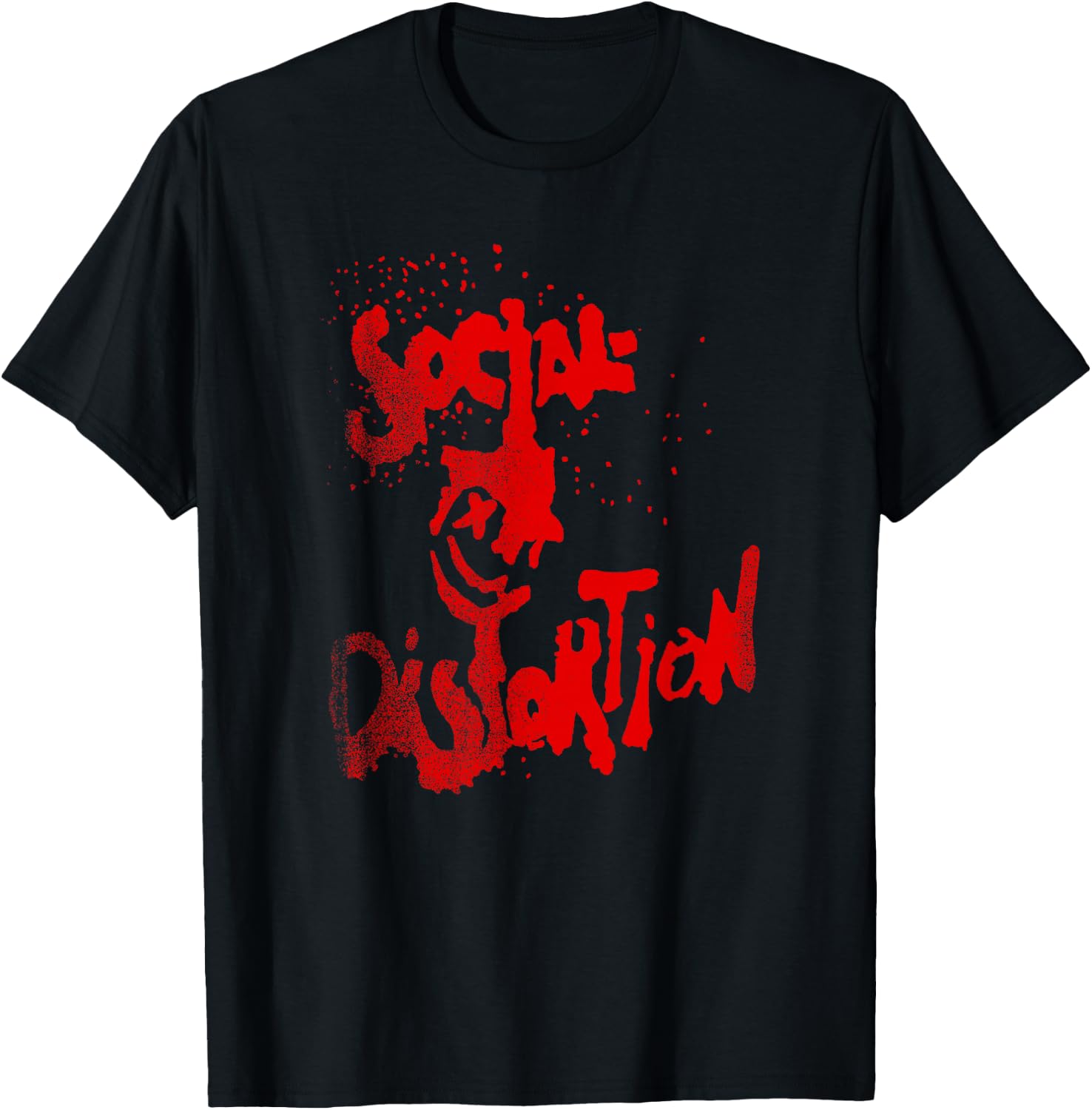 Official Social Distortion Red Splatter Smiley T-Shirt - T-Shirt | Black