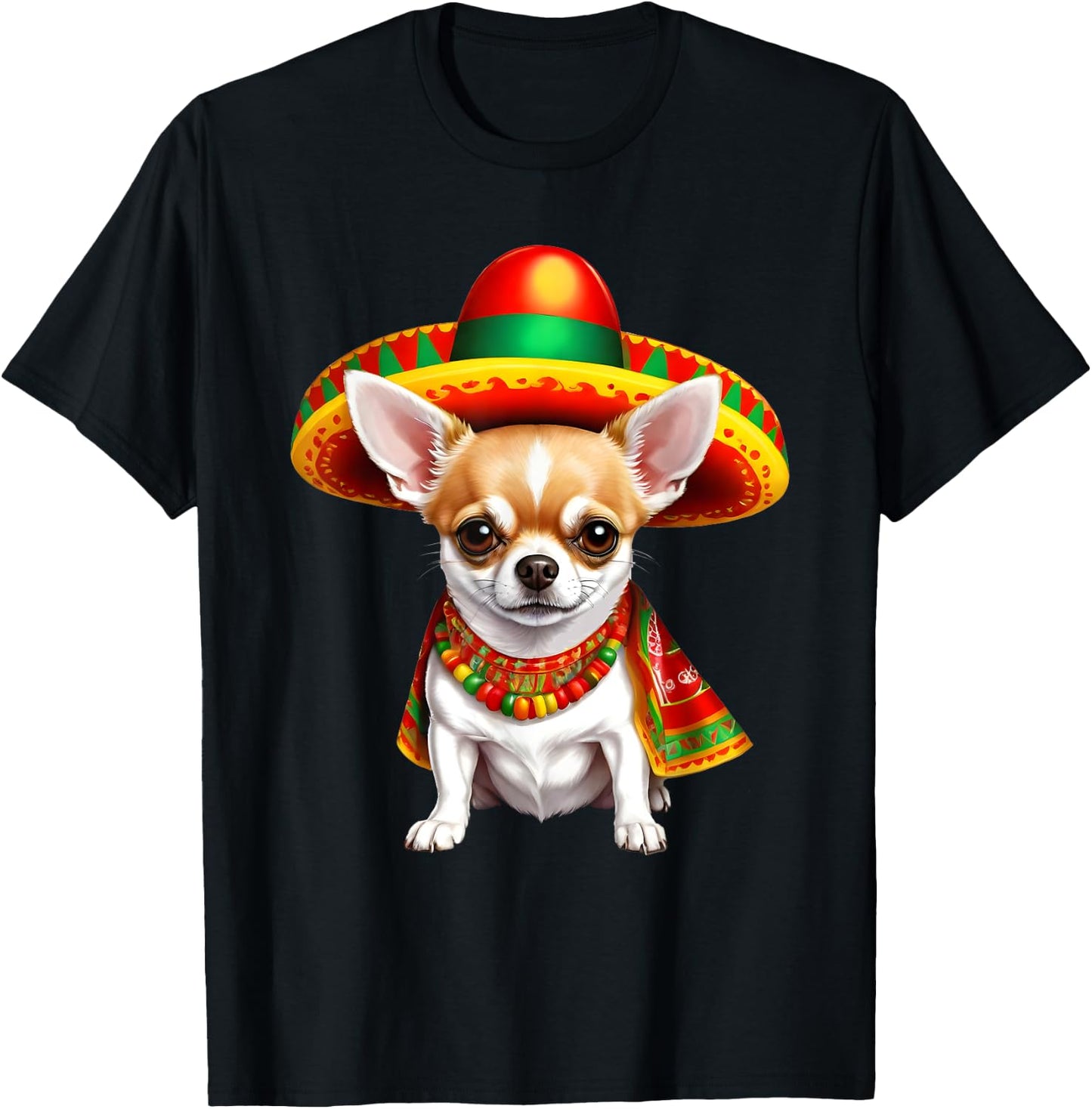 Funny Cinco de Mayo Chihuahua Dog Lovers Mexican Sombrero Men Women T-Shirt - T-Shirt | Black