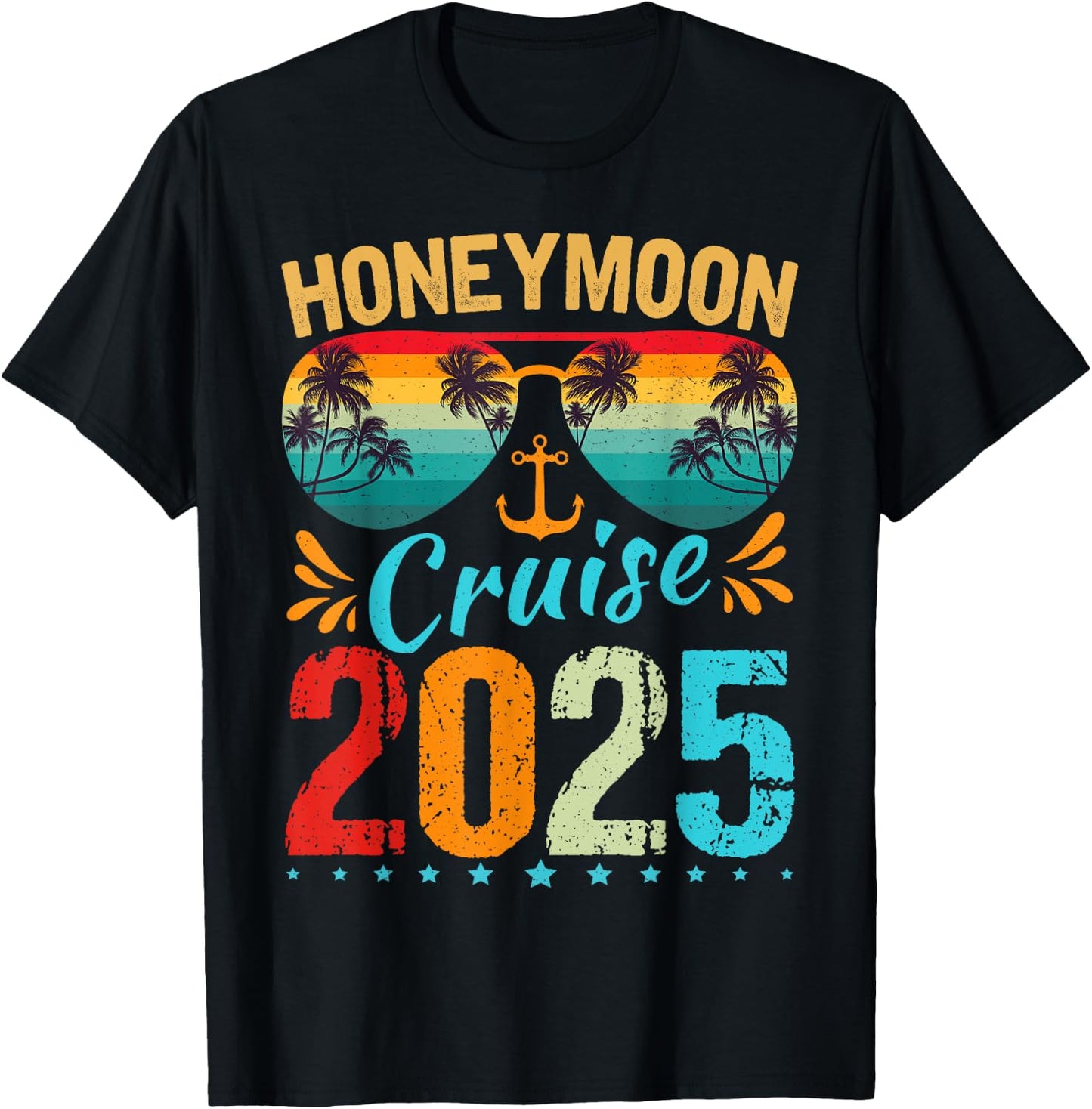 Honeymoon Cruise for Matching Couples 2025 Just Married T-Shirt - T-Shirt | Black