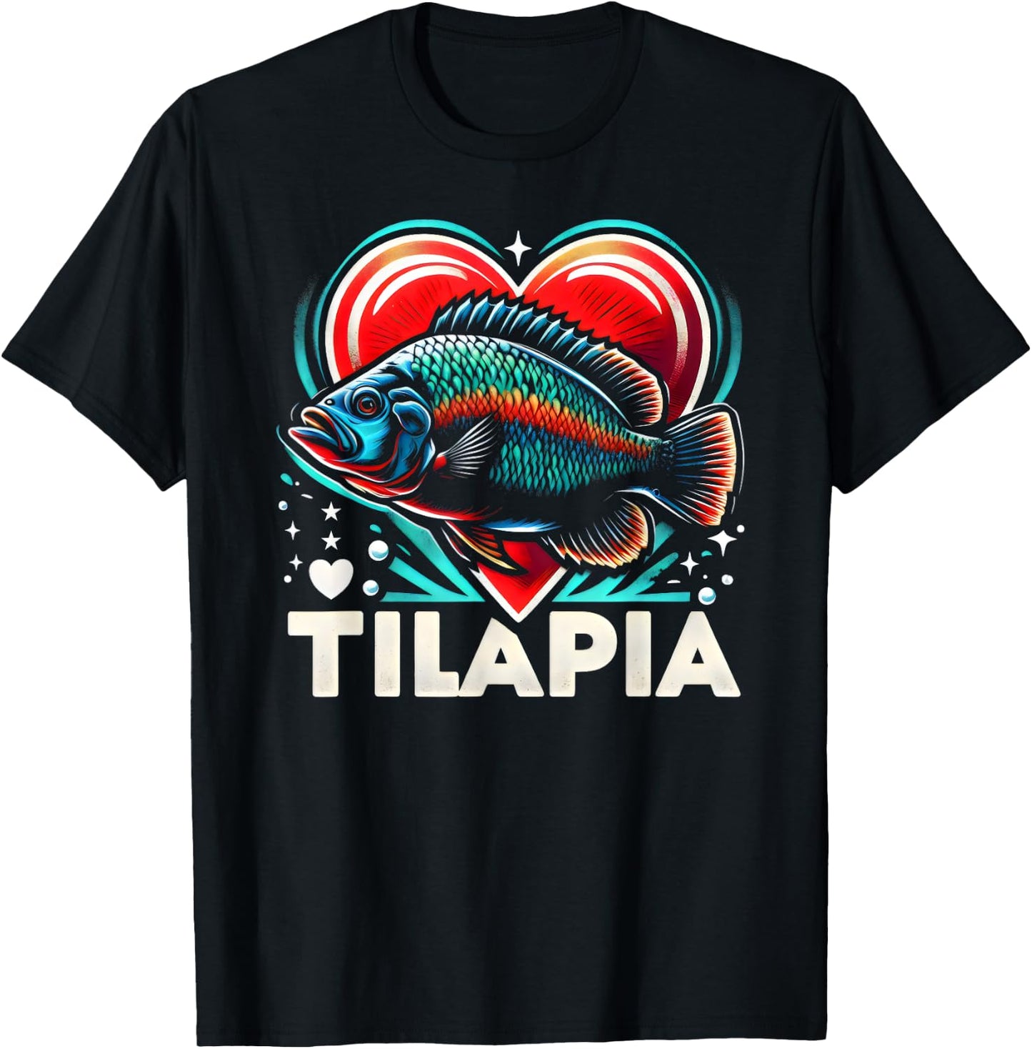 I Love Tilapia - Retro Fish Design T-Shirt - T-Shirt | Black