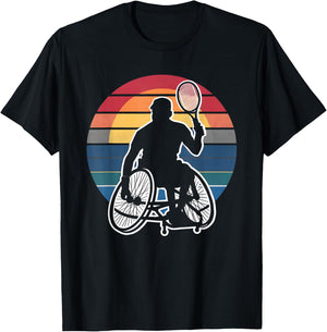 Retro Wheelchair Tennis T-Shirt - T-Shirt | Black