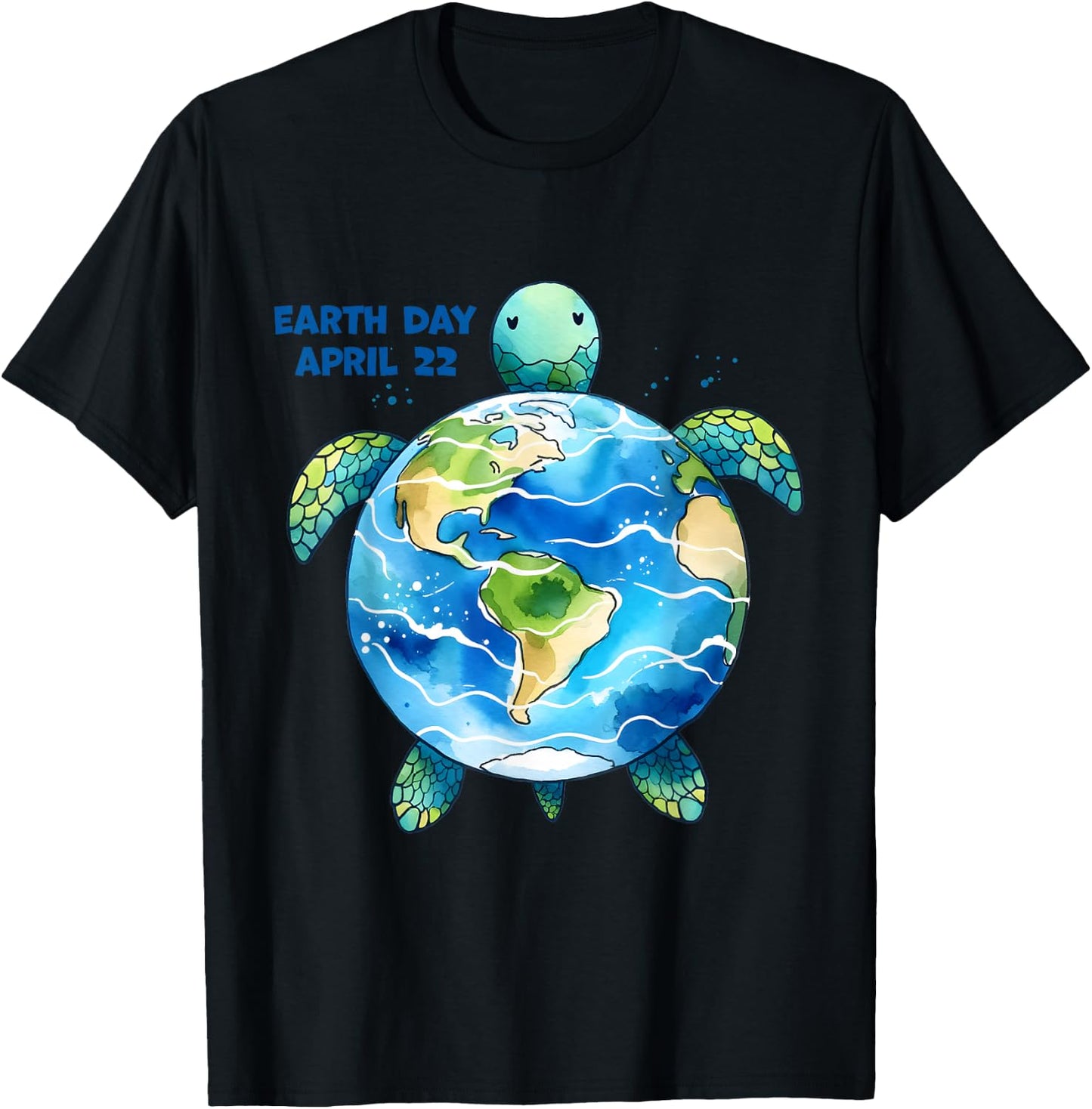 Earth Day April 22 Turtle - Celebrate Earth Day - Colorful T-Shirt - T-Shirt | Black