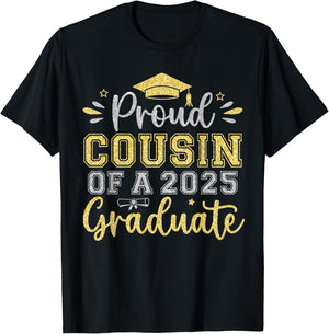 Proud Cousin of a 2025 Graduate Senior Graduation Men T-Shirt - T-Shirt | Black