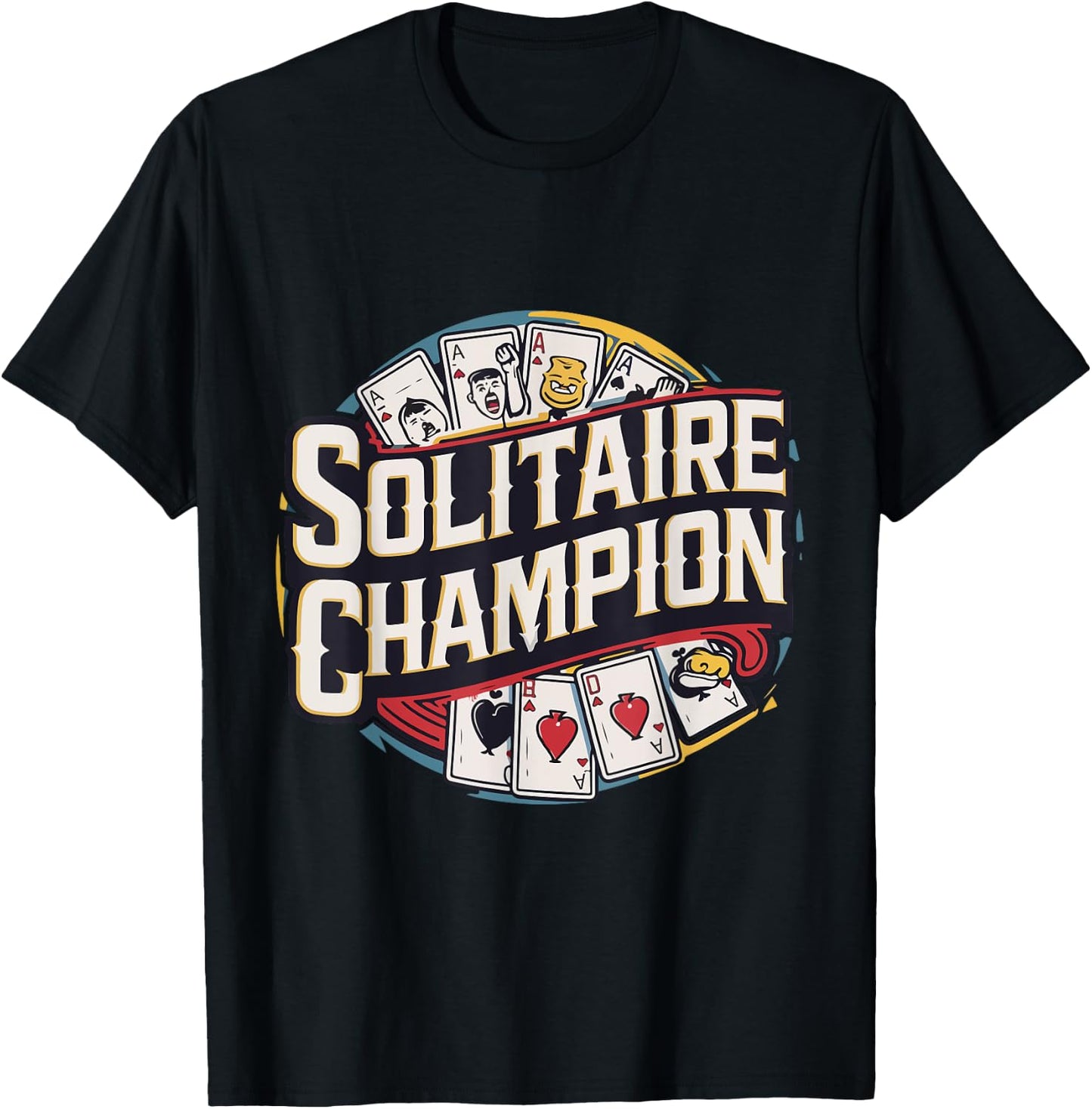 Solitaire Champion Card Games T-Shirt - T-Shirt | Black