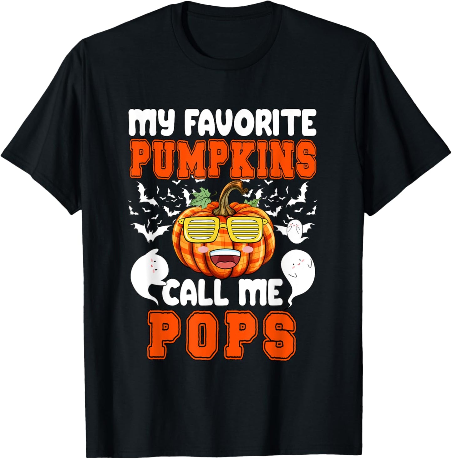 My Favorite Pumpkin Call Me Pops Halloween Family Lover T-Shirt - T-Shirt | Black