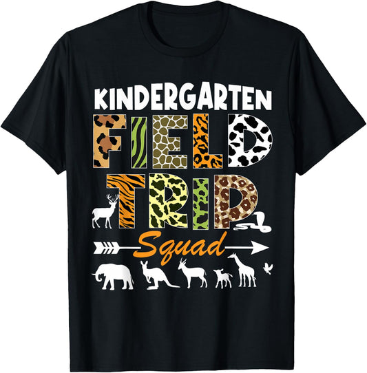 Kindergarten Zoo Field Trip Squad Teacher Student Matching Men Women Kids T-Shirt - T-Shirt | Black