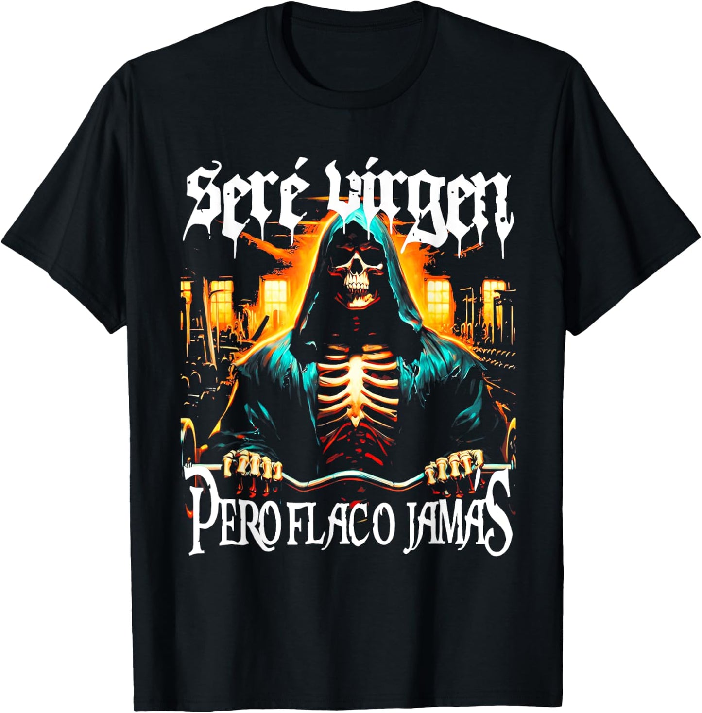 Calacas Chidas Gym Con Frases Sarcasticas Funny Saying T-Shirt - T-Shirt | Black