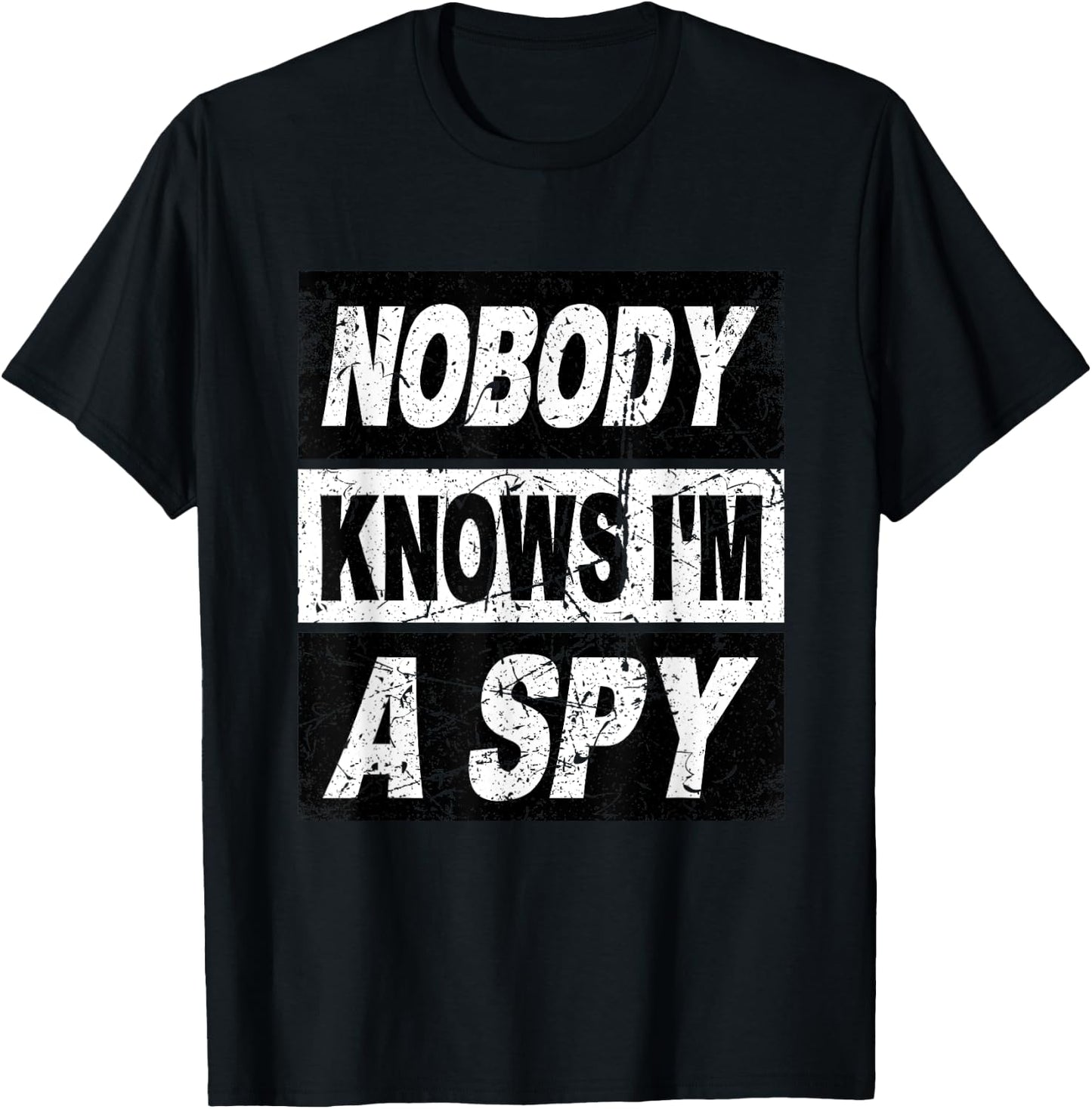 Retro Nobody Knows Im A Spy Secret Agent Shirt Inspector T-Shirt - T-Shirt | Black