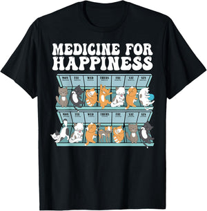 Cat Medicine Funny Cat Gifts For Cat Lover, Cat Dad, Cat Mom T-Shirt - T-Shirt | Black